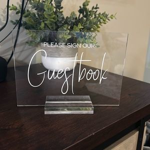 Wedding acrylic guest book sign
